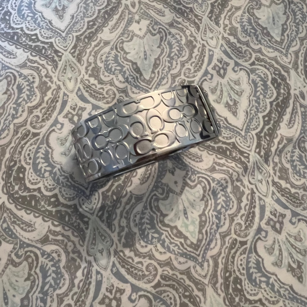 Coach silver bangle bracelet